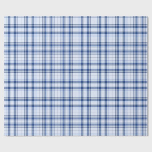 Tartan - Levendig Pastel blauw naar Navy Blue Cadeaupapier (Vlak)
