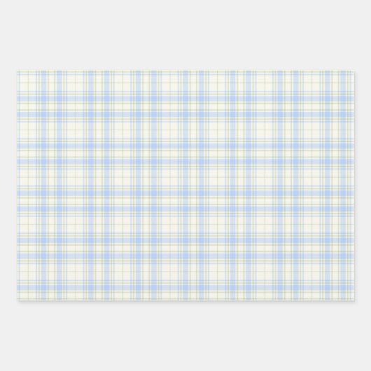 Tartan -Lichtblauw-Saliegroen-Extra Licht Ivoor Inpakpapier Vel (Voorkant 2)