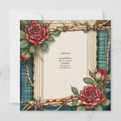 TARTAN LINT HANDFASTING CEREMONIE UITNODIGINGEN (Achterkant)