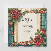 TARTAN LINT HANDFASTING CEREMONIE UITNODIGINGEN (Voorkant)