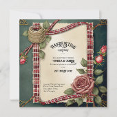 TARTAN LINT HANDFASTING CEREMONIE UITNODIGINGEN (Voorkant)