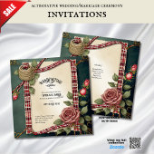 TARTAN LINT HANDFASTING CEREMONIE UITNODIGINGEN