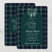 Tartan luxe baby shower uitnodiging (Voorkant / Achterkant)
