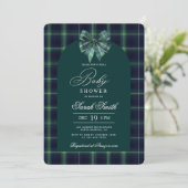 Tartan luxe baby shower uitnodiging (Staand voorkant)