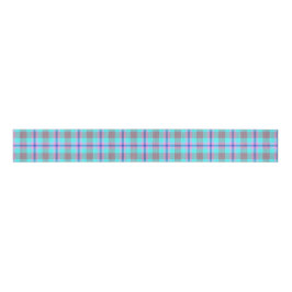 Tartan Mauve Paarse Cyaan Grosgrain Lint