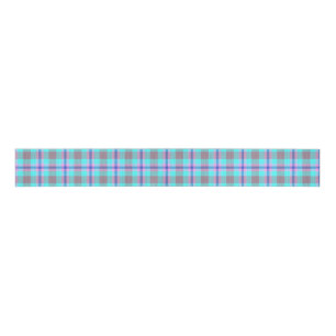 Tartan Mauve Paarse Cyaan Grosgrain Lint
