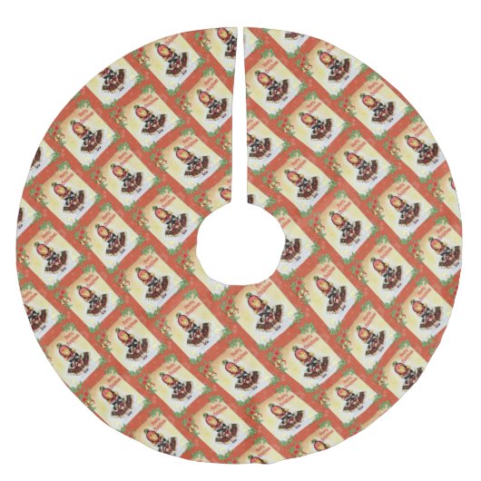  Tartan Meisje "Vrolijk Kerstfeest" Kerstboom Rok (Voorkant)