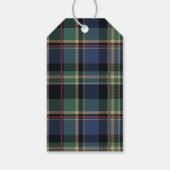 Tartan Merry Christmas Blue Gold Lijst ID1141B Cadeaulabel (Achterkant)