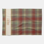 Tartan Merry Christmas Gold Frame ID1141A Theedoek (Horizontaal)
