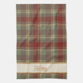 Tartan Merry Christmas Gold Frame ID1141A Theedoek (Verticaal)