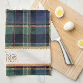 Tartan Merry Christmas Gold Frame ID1141B Theedoek (Quarter Fold)