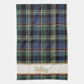 Tartan Merry Christmas Gold Frame ID1141B Theedoek (Verticaal)