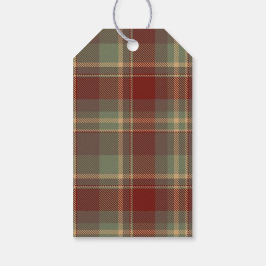 Tartan Merry Christmas Gold Lijst ID1141A Cadeaulabel (Achterkant)
