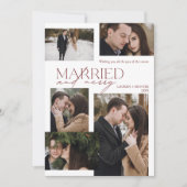 Tartan Merry & Married Foto Pas getrouwd Vakantie Feestdagenkaart (Voorkant)