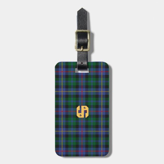 Tartan met (of zonder) uw Initiaal Bagagelabel (Voorkant verticaal)