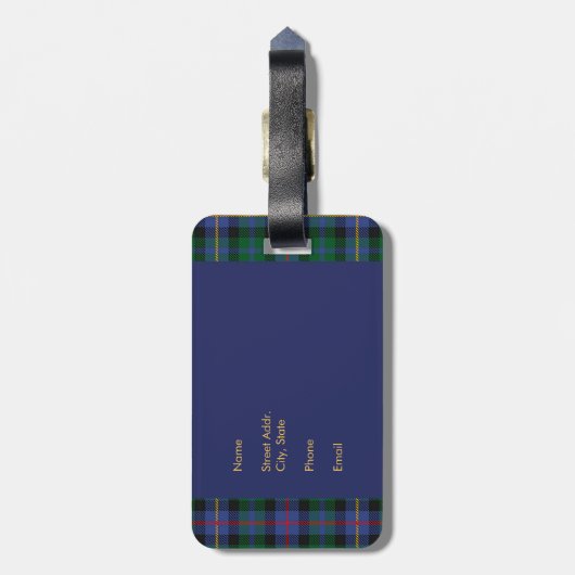 Tartan met (of zonder) uw Initiaal Bagagelabel (Achterkant verticaal)