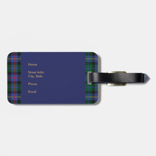 Tartan met (of zonder) uw Initiaal Bagagelabel (Achterkant horizontaal)