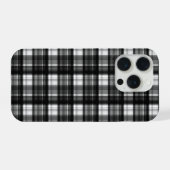 Tartan met zwart-wit dambordpatroon, iPhone hoesje (Achterkant horizontaal)