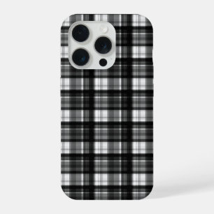 Tartan met zwart-wit dambordpatroon, iPhone 15 pro case