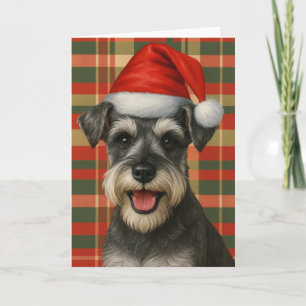 Tartan Miniature Schnauzer Kerstkaart Kaart