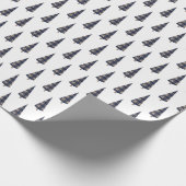 Tartan Mode kerstboom Patroonblauw Cadeaupapier (Hoek)