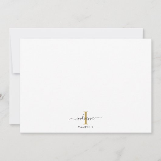 Tartan Monogram Initiaal Naam Vakantie Rustieke Pl Notitiekaartje (Voorkant)