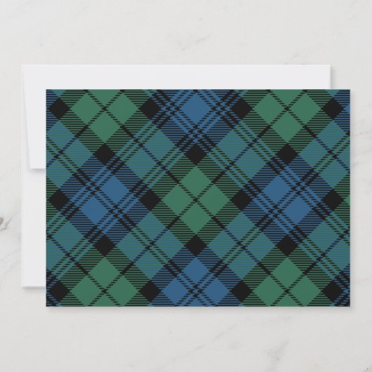 Tartan Monogram Initiaal Naam Vakantie Rustieke Pl Notitiekaartje (Achterkant)