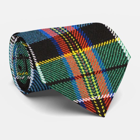 Tartan-multicolor patroon stropdas (Opgerold)