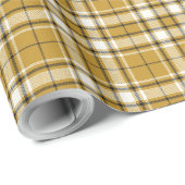 Tartan - Mustard Gold Ivory en Graphite Cadeaupapier (Rol Hoek)
