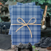 Tartan - Navy blauw naar licht en medium blauw Inpakpapier Vel