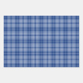 Tartan - Navy blauw naar licht en medium blauw Inpakpapier Vel (Voorkant 3)
