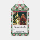 Tartan of Plaid To: Merry & Bright Photo Christmas Cadeaulabel (Voorkant)