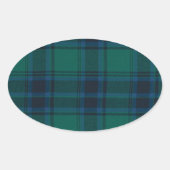 Tartan Oval tickers Ovale Sticker (Voorkant)
