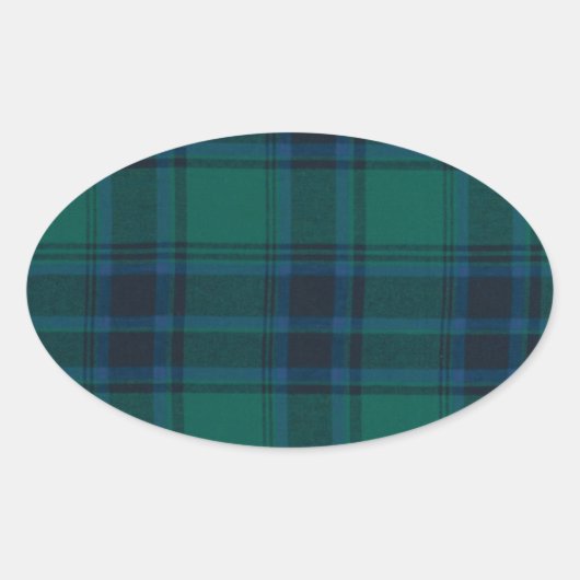 Tartan Oval tickers Ovale Sticker (Voorkant)