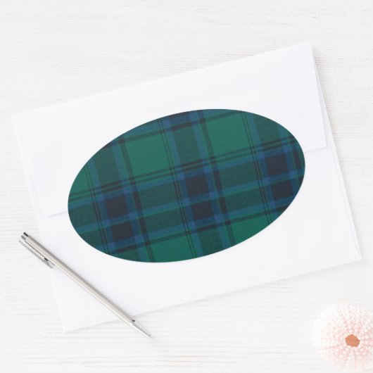 Tartan Oval tickers Ovale Sticker (Envelop)