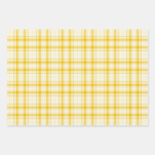 Tartan - Pastel geel tot donkergeel Inpakpapier Vel (Voorkant)