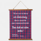 Tartan - Patriottisch - Red Blue White Stars Hood Hangend Wandkleed (Voorkant)