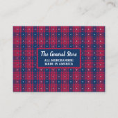 Tartan - Patriottisch - Red Blue White Stars Might Visitekaartje (Voorkant)