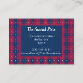 Tartan - Patriottisch - Red Blue White Stars Might Visitekaartje (Achterkant)