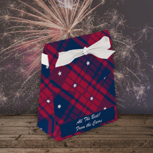 Tartan - Patriottisch - Rode Blauwe Stars - Tent Bedankdoosjes
