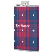 Tartan - Patriottisch - Rode Blauwe Stars Vinyl Heupfles (Links)