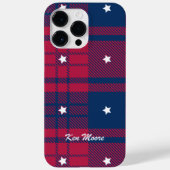 Tartan - Patriottisch - Rode Blauwe Witte Stars Case-Mate iPhone Case (Achterkant)