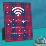 Tartan - Patriottisch - Rode Blauwe Witte Stars Fotoplaat<br><div class="desc">De tartan achtergrond is in oud roodrood,  oud roodblauw en van witte sterren. Andere tartan-kleurpaden beschikbaar.</div>