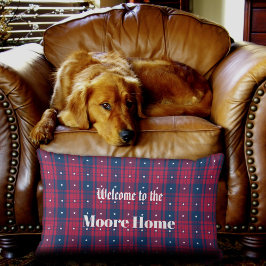 Tartan - Patriottisch - Rode Blauwe Witte Stars Kussen