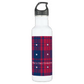 Tartan - Patriottisch - Rode Blauwe Witte Stars Waterfles (Voorkant)