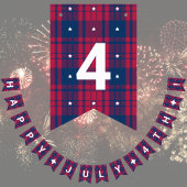 Tartan - Patriottisch - Rode Blauwe Witte Sterren Vlaggetjes