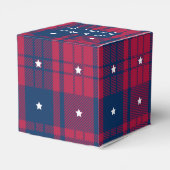Tartan - Patriottisch - Rood Blauw Witte sterren K Bedankdoosjes (Achterkant)