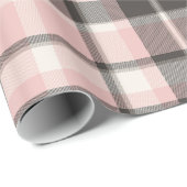 Tartan Patroon10 Roze en grijze ID210 Cadeaupapier (Rol Hoek)