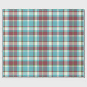 Tartan Patroon4 Turquoise en Red ID210 Cadeaupapier (Vlak)