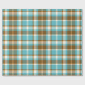 Tartan Patroon5 Turquoise en Gold ID210 Cadeaupapier (Vlak)